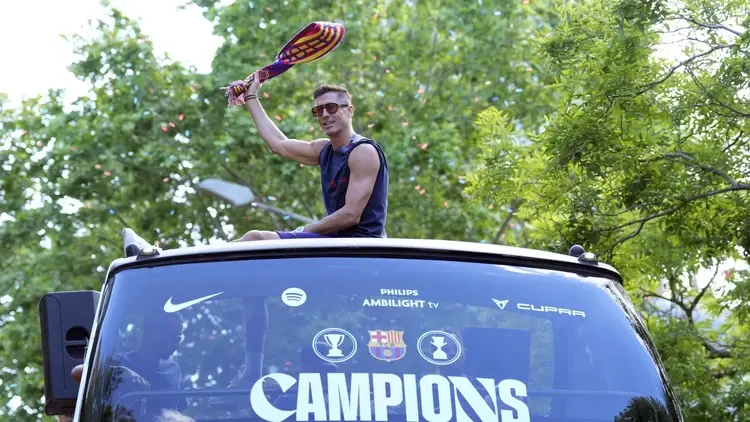 Polski napastnik Robert Lewandowski w barwach FC Barcelony