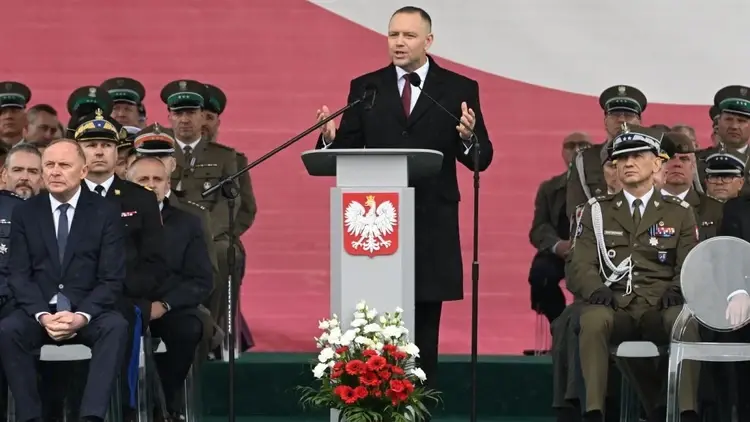 Karol NAwrocki podczas uroczystości jubileuszowych Straży Granicznej