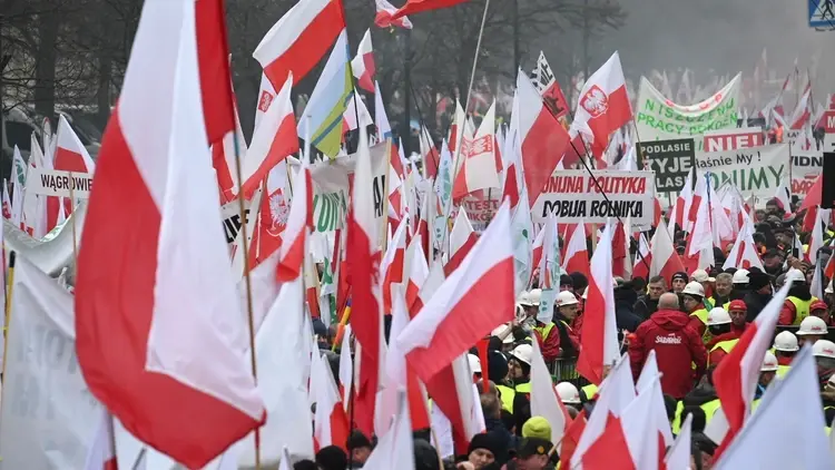Protest rolników w Warszawie 6 marca 2024 roku