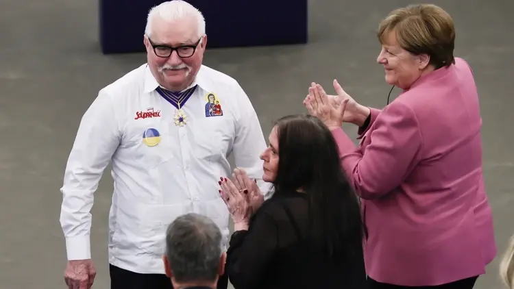 Angela Merkel i Lech Wałęsa