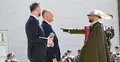 Karol Nawrocki, Władysław Kosiniak-Kamysz oraz mianowany na stopień generała brygady, dowódca 21 Brygady Strzelców Podhalańskich płk Marcin Dusza podczas ceremonii wręczenia nominacji generalskich i admiralskiej 