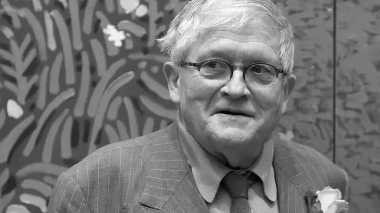 David Hockney podczas otwarcia wystawy w hiszpanii