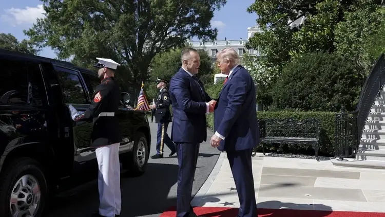 Karol Nawrocki, Donald Trump podczas wizyty w 2025 r.