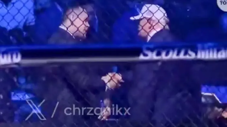 Karol Nawrocki i Donald Trump podczas gali UFC w Białym Domu