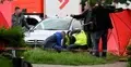 Służby w pobliżu miejsca strzelaniny przy ulicy Królowej Jadwigi w Białej Podlaskiej