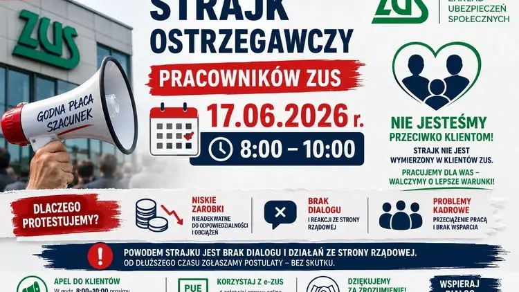 Dwugodzinny strajk ostrzegawczy w ZUS