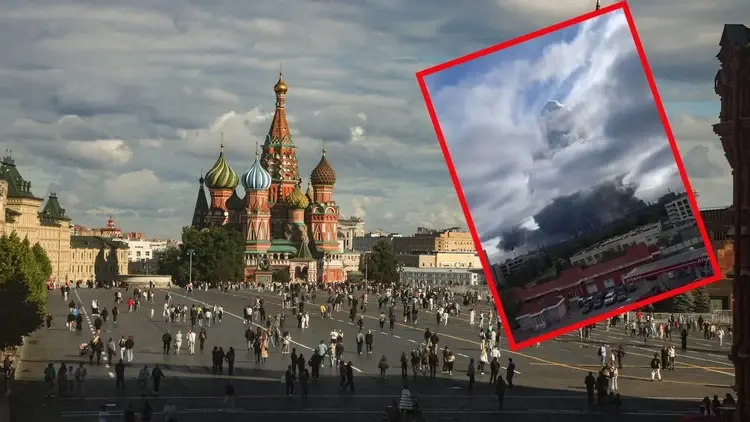 Kreml / pożar w moskwiewskiej rafinerii po ataku ukraińskich dronów