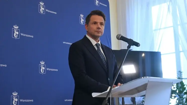 Rafał Trzaskowski na konferencji prasowej