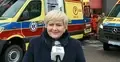 Małgorzata Pępek przed szpitalem w Zywcu