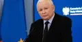 Jarosław Kaczyński przemawia na konferencji prasowej