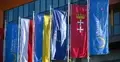 Flagi Polski, Ukrainy i UE