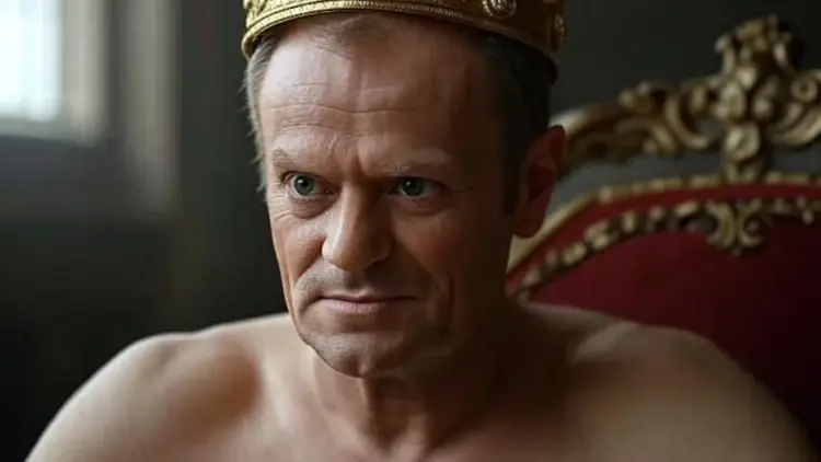 Donald Tusk jako nagi król