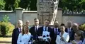 Wiceprezes PiS Przemysław Czarnek przy Pomniku Ofiar Wołynia w Lublinie