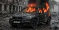 Płonące BMW - grafika poglądowa