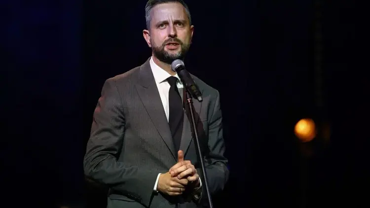 Władysław Kosiniak-Kamysz przed mikrofonem