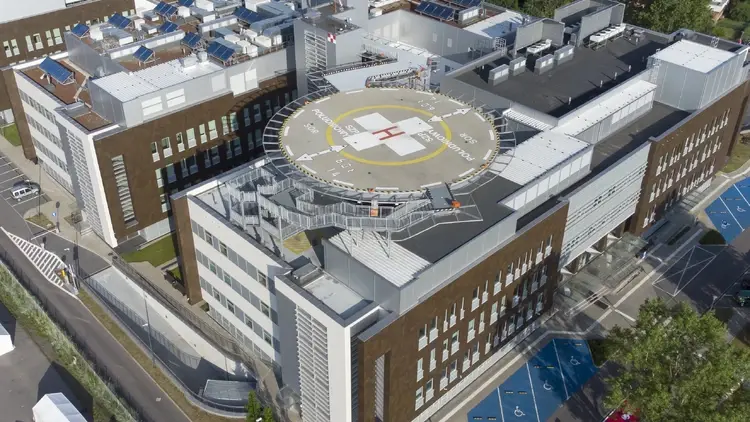 Warszawski Szpital Południowy - widok na lądowisko dla helikoptera