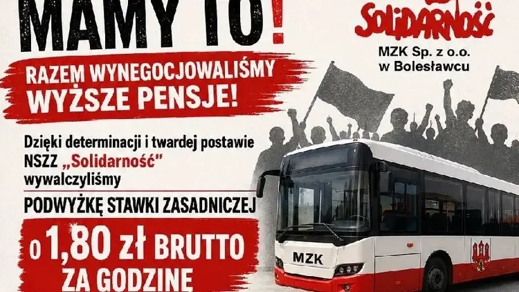 Sukces Solidarności MZK Sp. z o.o. w Bolesławcu. Porozumienie płacowe
