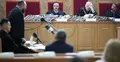 Sala rozpraw Sądu Okręgowego w Krakowie z sędzią