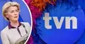 Kolaż tysol.pl: Ursula von der Leyen i logo TVN