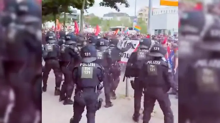 Protest antyfaszystów w Erfurcie