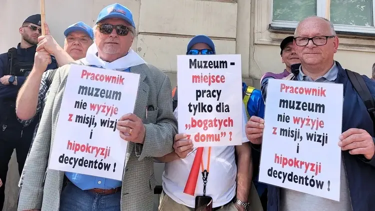 Protest pracowników muzeów