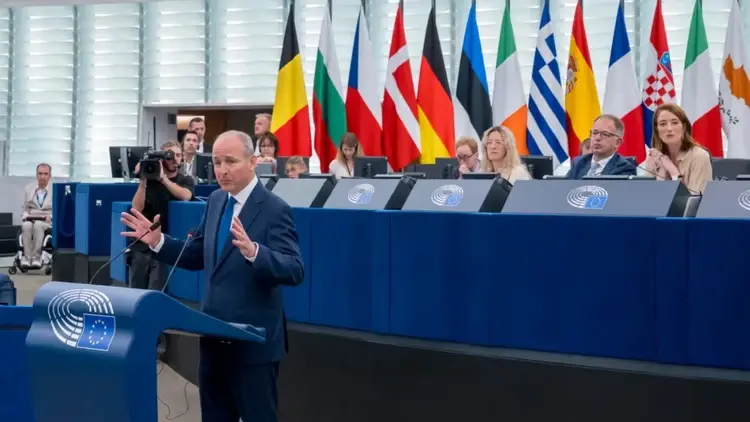 Premier Irlandii Micheál Martin przemawia w Parlamencie Europejskim