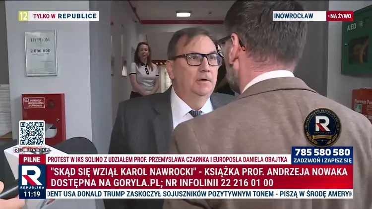 Solino. Daniel Obajtek niewpuszczony na teren zakładu. Doszło do szarpaniny