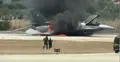 f-16 płonie na lotnisku na Zakynthos
