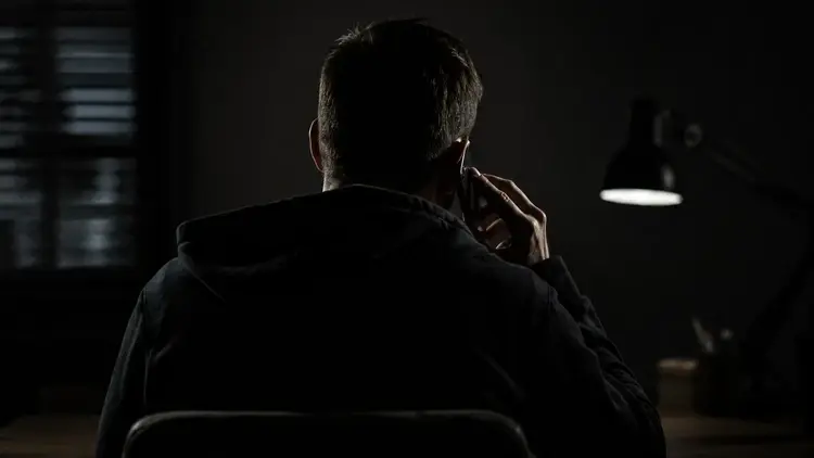 Mężczyzna rozmawiający przez telefon