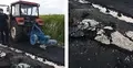 Rolnik zaorał asfaltową drogę w Gliwicach