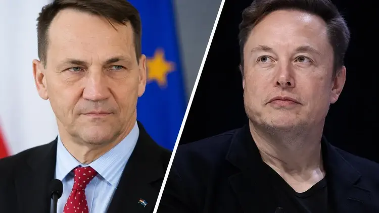 Radosław Sikorski i Elon Musk - grafika wygenerowana przez AI