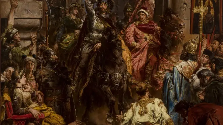 Bolesław I Chrobry pod Złotą Bramą w Kijowie - fragment obrazu
