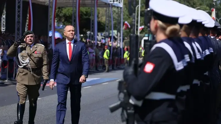 Karol Nawrocki podczas obchodów swięto WP