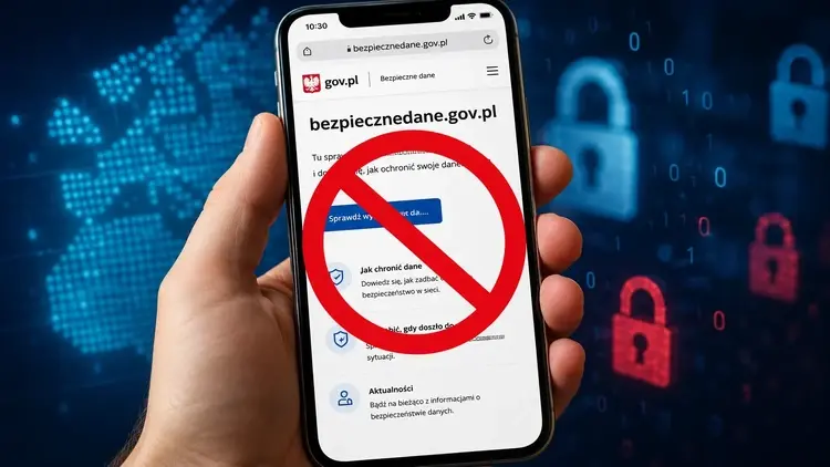 Strona BezpieczneDane.gov.pl na smartfornie