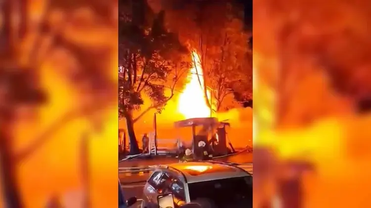 Nagranie pożaru w Katowicach opublikowane przez jednego z internautów