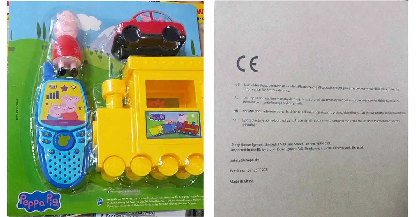 Zestaw zabawek Peppa Pig objęty ostrzeżeniem Safety Gate, seria 2500703