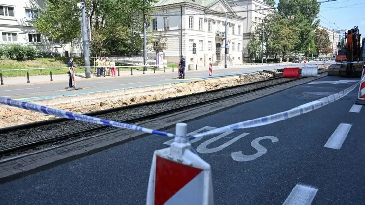Warszawa. Miejsce znalezienia niewybuchu z czasów II wojny światowej