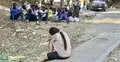 Młodzi migranci przybyli na Ceutę z Maroka