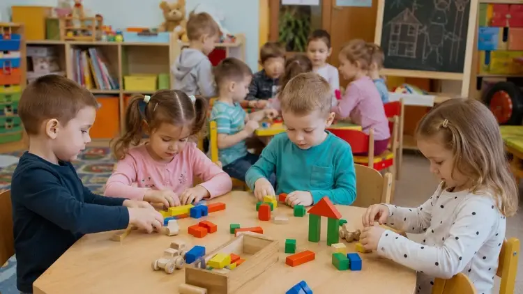 Dzieci w przedszkolu - grafika wygenerowana przez AI