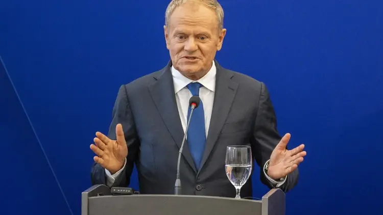 Premier Donald Tusk po spotkaniu z szefami rządów państw Grupy Wyszehradzkiej