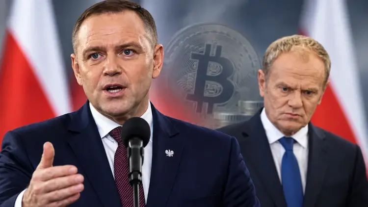 Karol Nawrocki, Donald Tusk symbol bitcoina