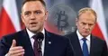 Karol Nawrocki, Donald Tusk symbol bitcoina
