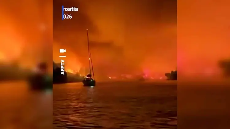 Pożar na chorwackiej wyspie Brač
