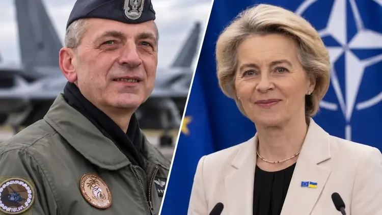 Gen. Dariusz Wroński/Ursula von der Leyen - grafika wygenerowana przez AI