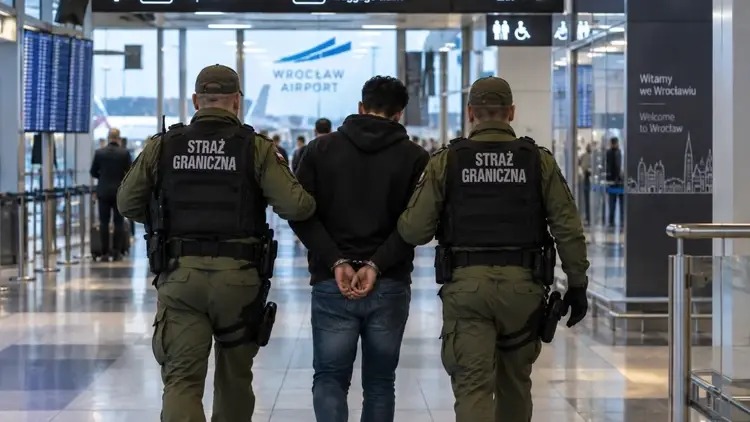 lotnisko trzech mężczyzn idzie