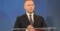 Karol Nawrocki podczas konferencji prasowej