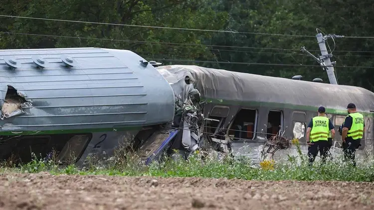 Miejsce wykolejenia pociągu PKP Intercity