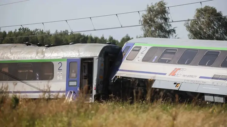 Miejsce wykolejenia pociągu PKP Intercity