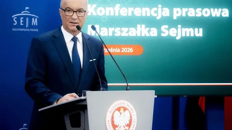 Włodzimierz Czarzasty na konferencji prasowej