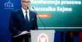 Włodzimierz Czarzasty na konferencji prasowej